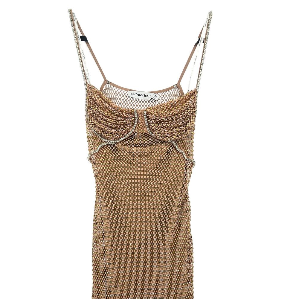 Self-Portrait Embellished Fishnet Maxi Dress‎ NEW US Size 2 / UK 6 - Picture 7 of 16